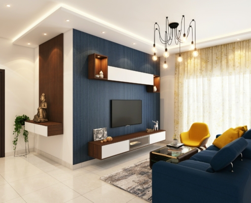 blue living room